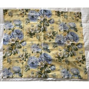 Vtg Dan River Pillow Shams Floral Yellow Blue Roses‎ Cotton Polyester Blend 2